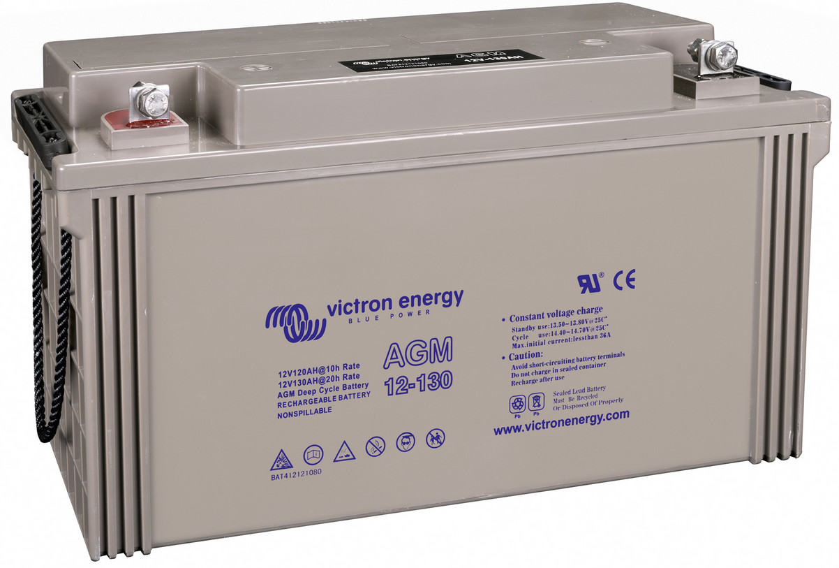 Victron 12V AGM deep cycle battery - 120 ah @ C10, 130 ah @ C20